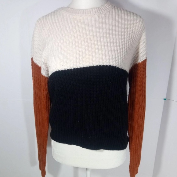 Tilly’s Full Tilt Color Block Cable Knit Sweater - Picture 2 of 3